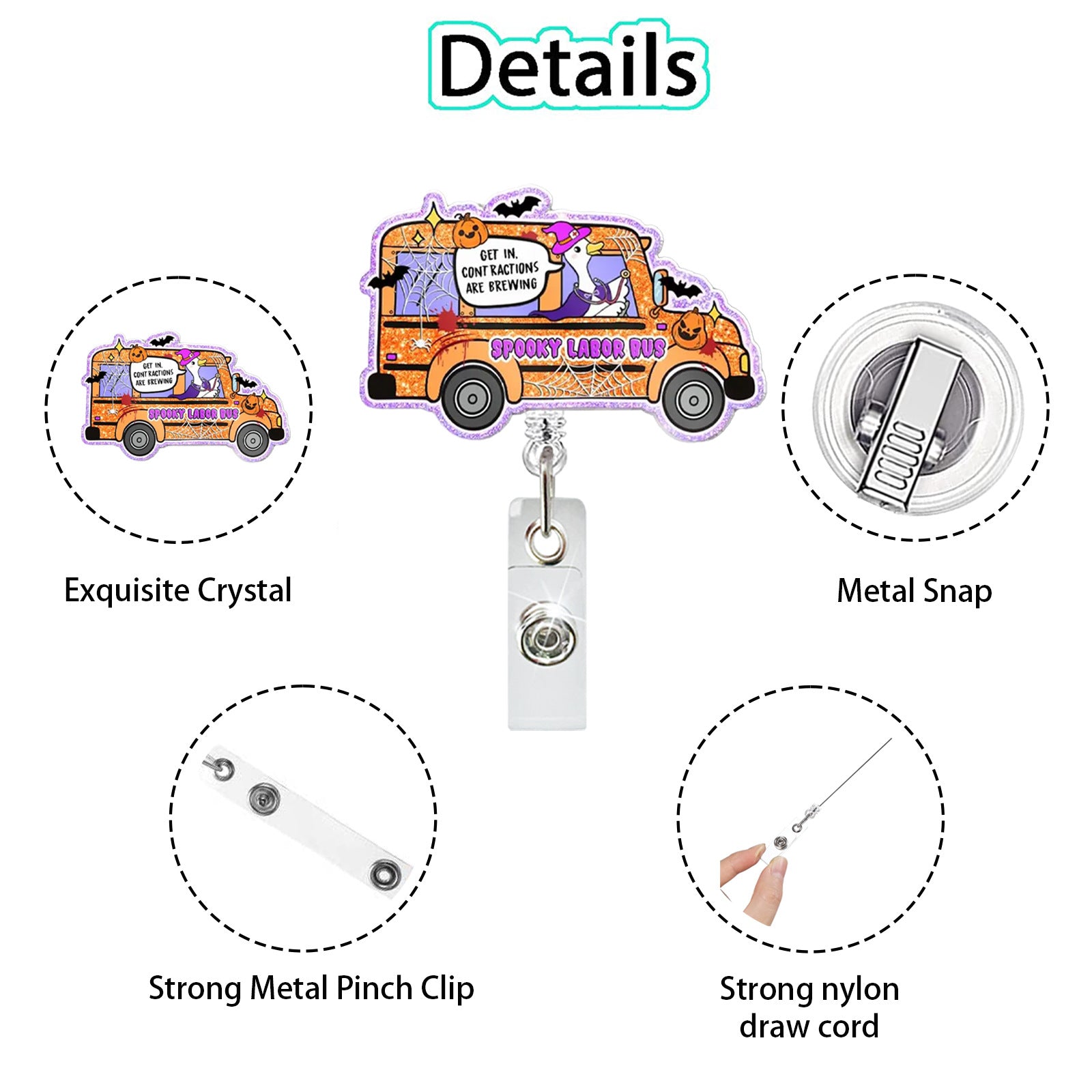 Wholesale  Silly Goose Acrylic Badge Reel - Rotating ID Holder with Alligator Clip for Office or Keychain