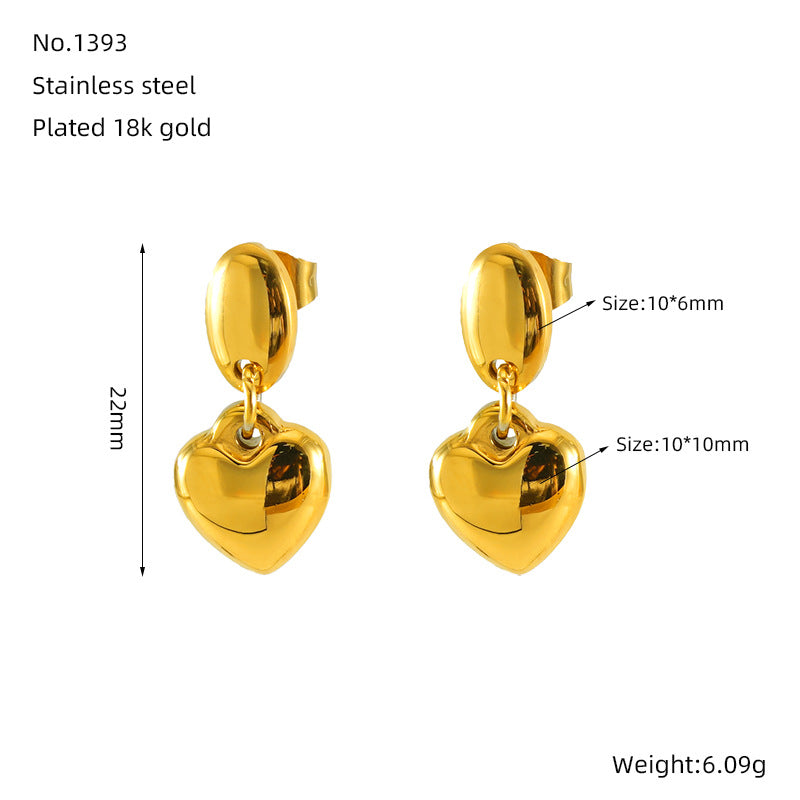Wholesale  love earrings 18K gold stainless steel  earrings