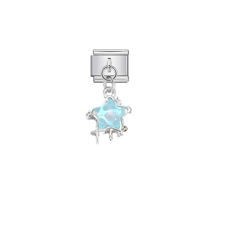 Wholesale Ocean Themed Italian Style DIY Pendant and Bracelet Kit Sweet Painted Stainless Steel Fashion Accessory for Everyday Wear