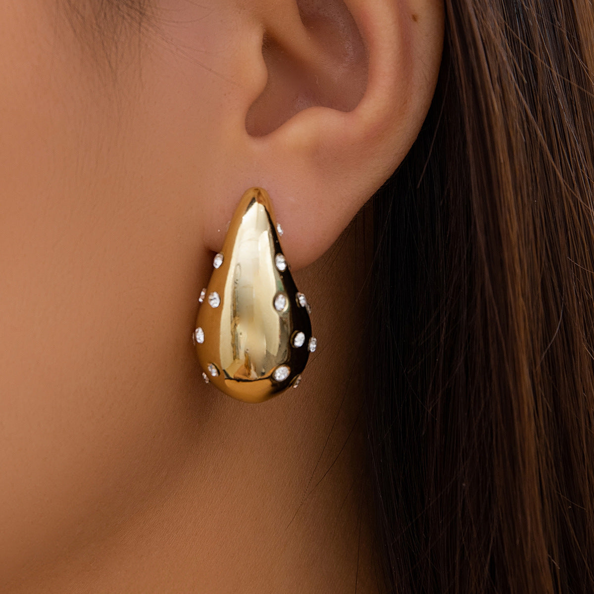 Wholesale Retro Comma Teardrop Simple Glossy Punk Style Earrings Vintage Earrings ACC-ES-Xuer001