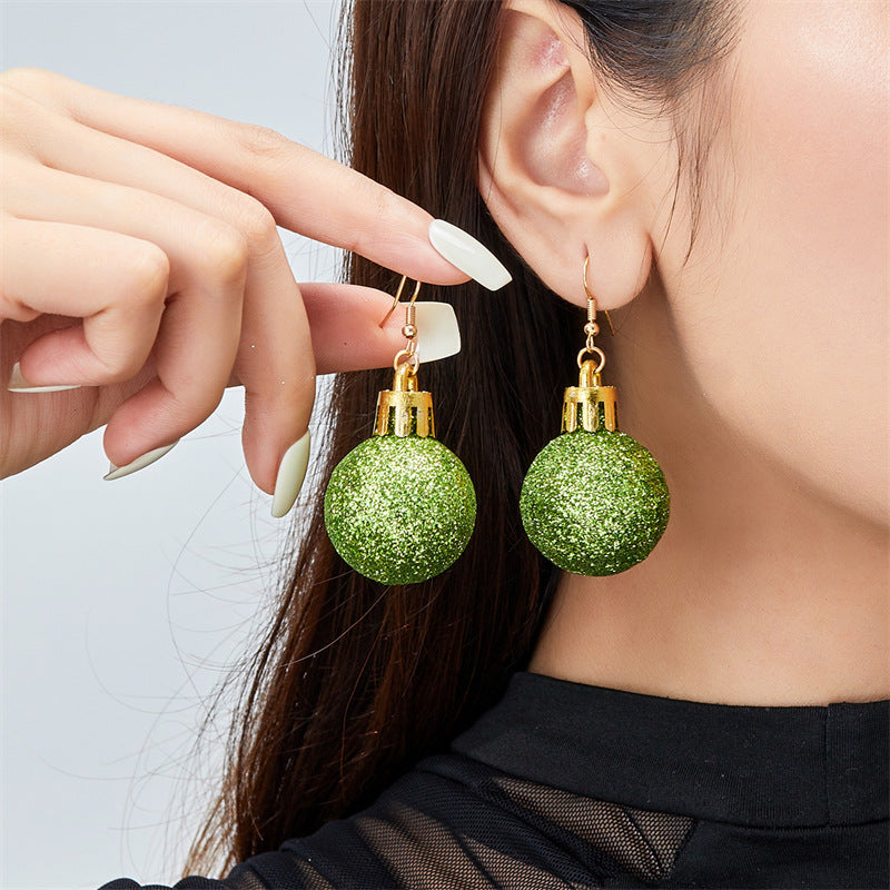 Wholesale Geometric Ball Christmas Light Bulb Colorful Earrings