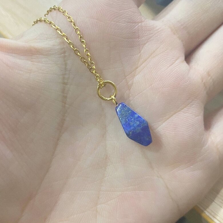 Wholesale Lapis Lazuli Heavy Industry Necklace 18K Gold Plated Necklace Stainless Steel Necklace ACC-NE-JiP001