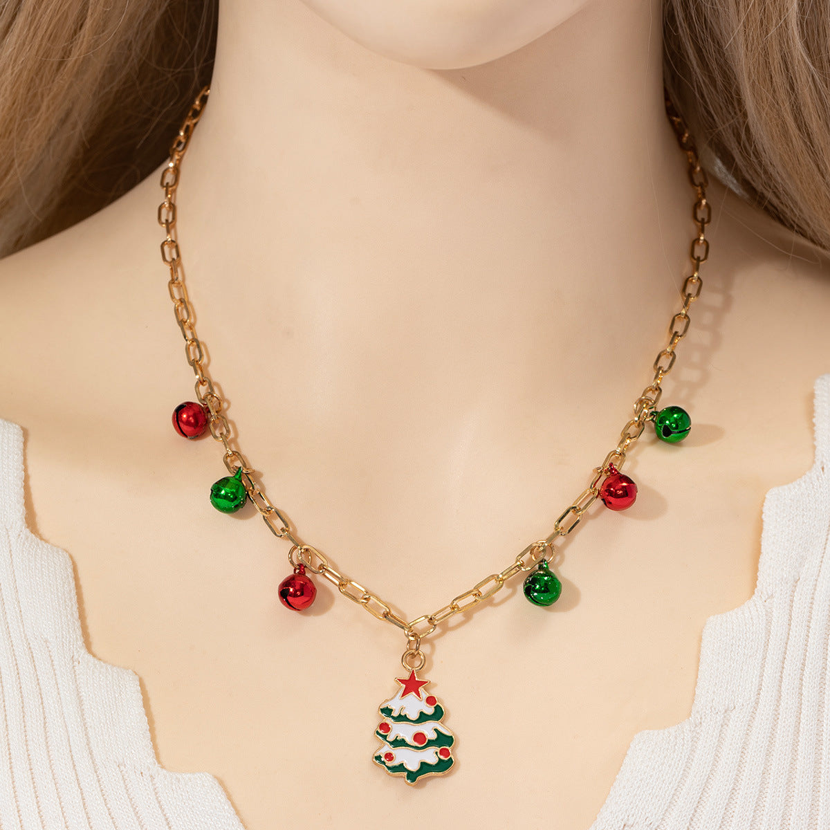 Wholesale Christmas paper clip chain necklace