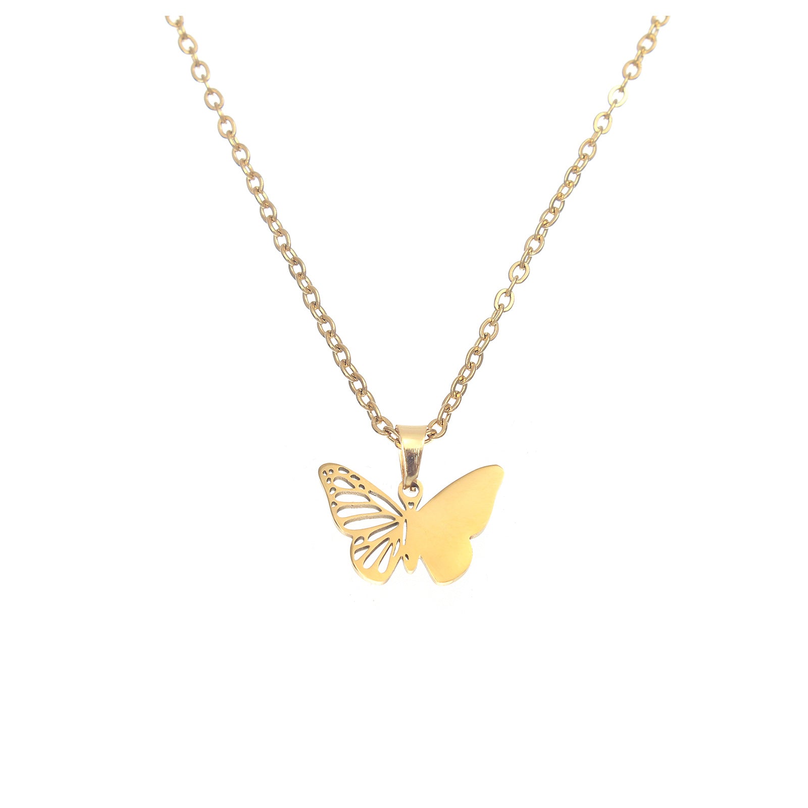 Wholesale  stainless steel lettering Golden Butterfly Mother pendant necklace