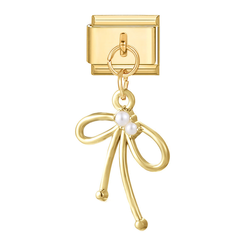 Wholesale Italian Charm Bracelet 9mm DIY Splicing Gold Pendant Stainless Steel Composable Bracelet