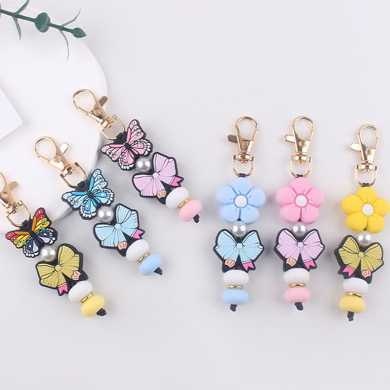 Wholesale  creative DIY cartoon flower butterfly keychains