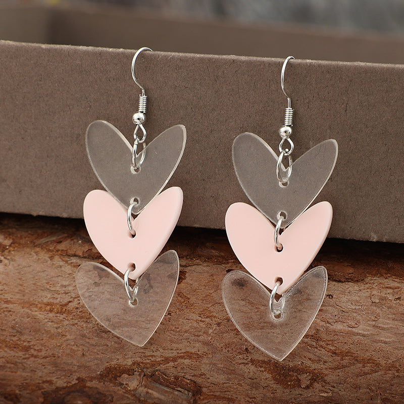 Wholesale Acrylic Retro Love Patchwork Earrings - Stylish Jewelry Accessory for Gifting
