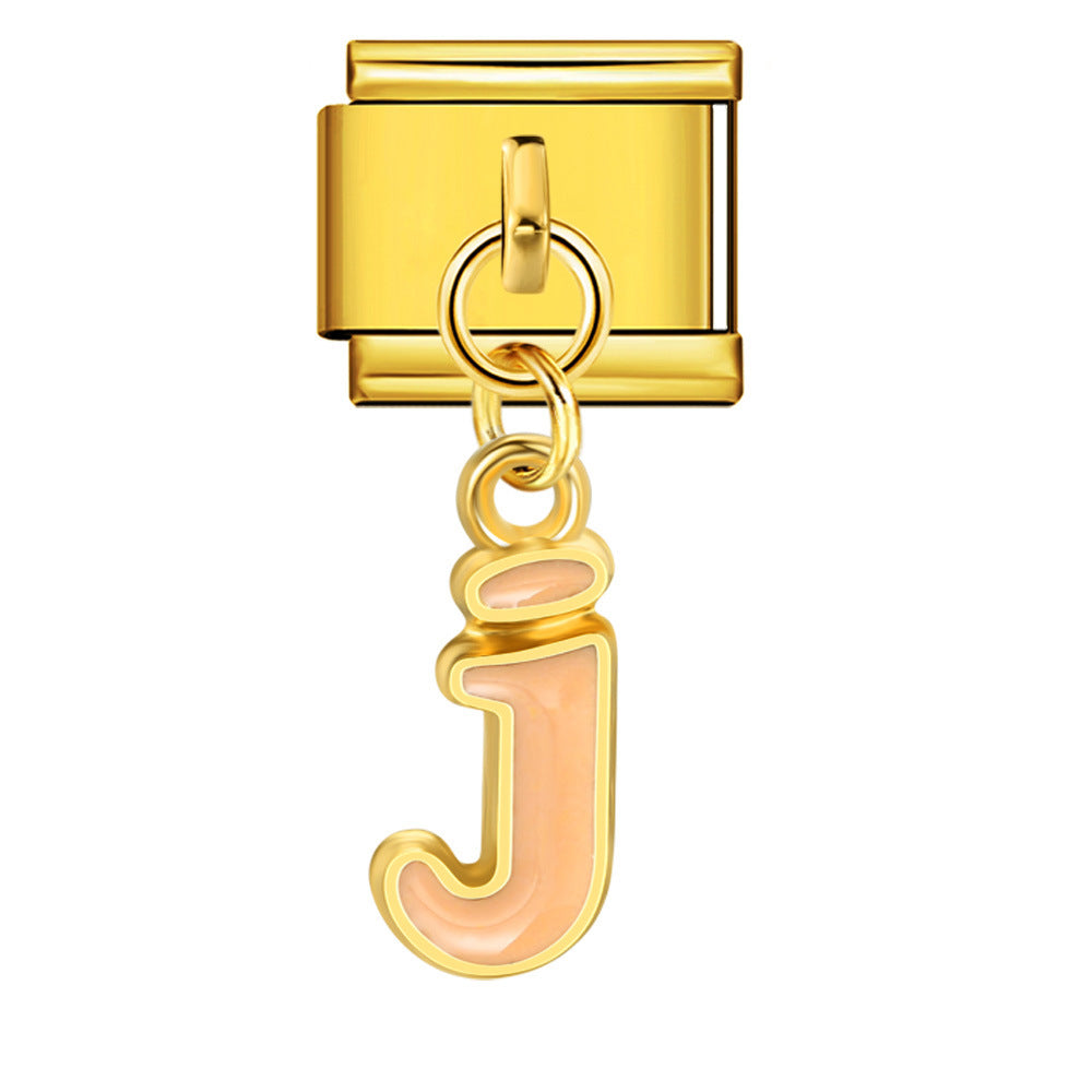 Wholesale Italian Charm Bracelet 9mm DIY Splicing Letter Series Stainless Steel Composable Bracelet