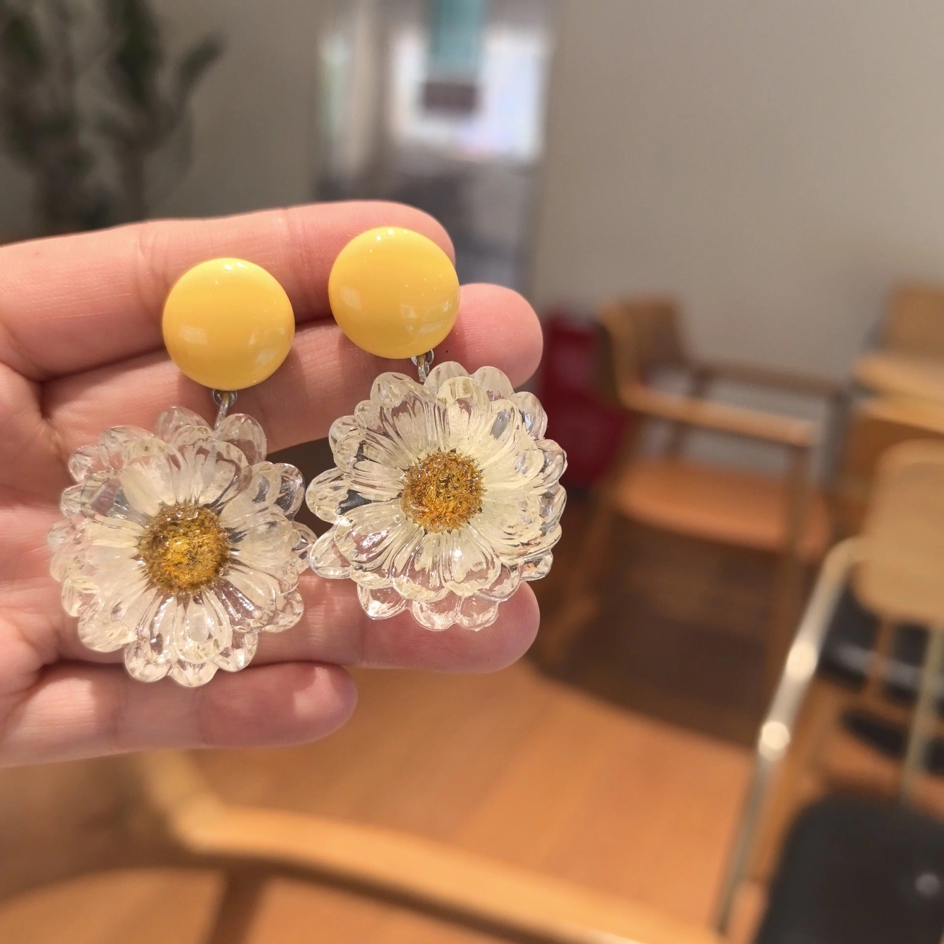 Wholesale Yellow Flower Earrings