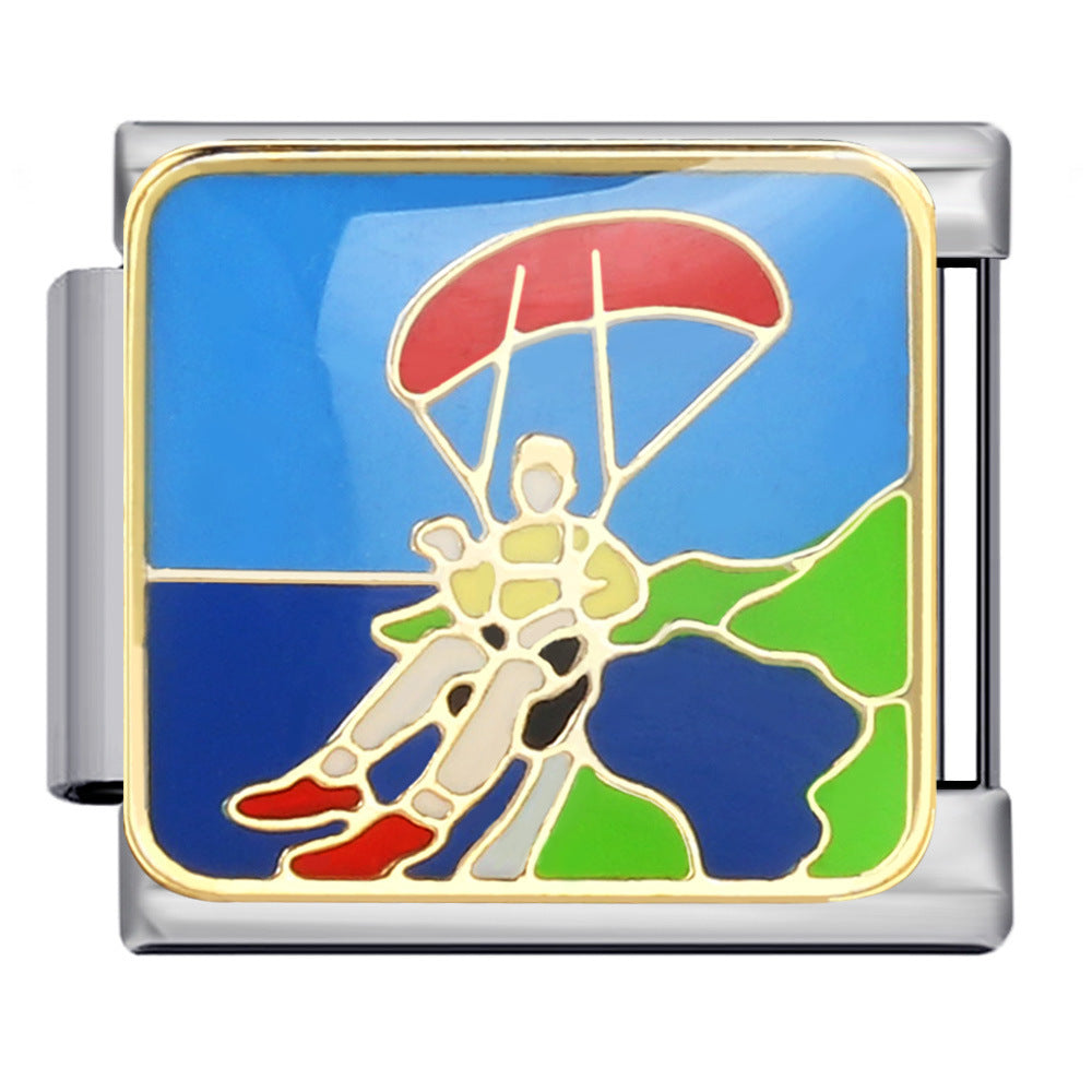 Wholesale Italian Charm Bracelet 9mm DIY Splicing Removable Sports Hobbies Stainless Steel Composable Bracelet