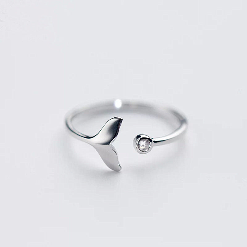 Wholesale Mermaid Wave Fishtail Ring Light Luxury Fashion Jewelry Gift