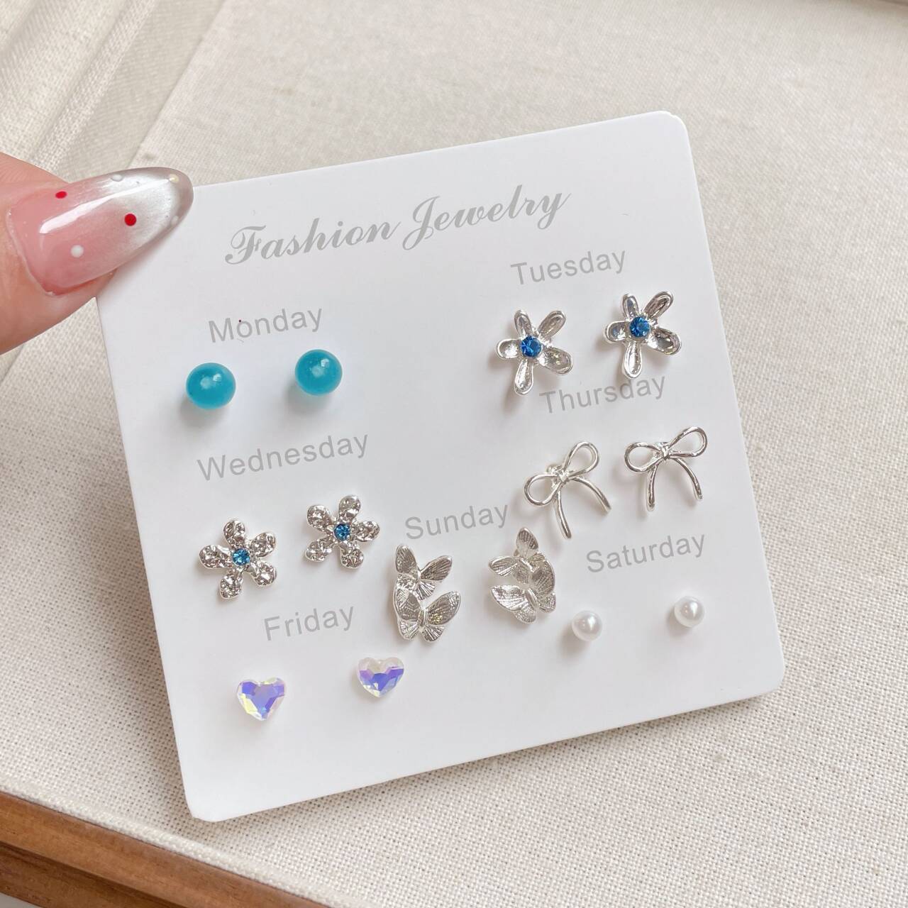 Wholesale Sweet and fresh silver needle small floral and fruit earrings