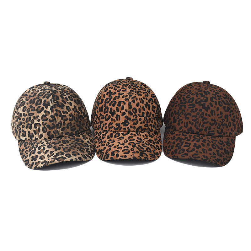 Wholesale Classic Leopard Print Suede Baseball Cap Adjustable Curved Brim Hat For Men Women Everyday Fashion