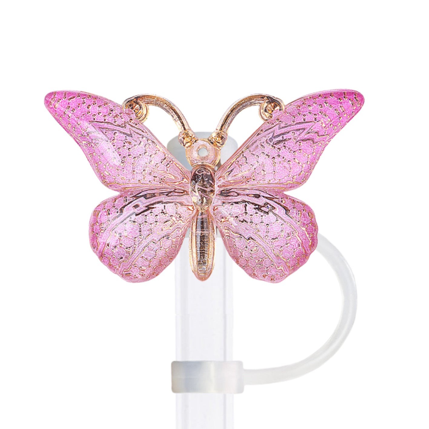 Wholesale 10pcs  Hot stamping gradient butterfly series Straw Cover Straw Tube Cap