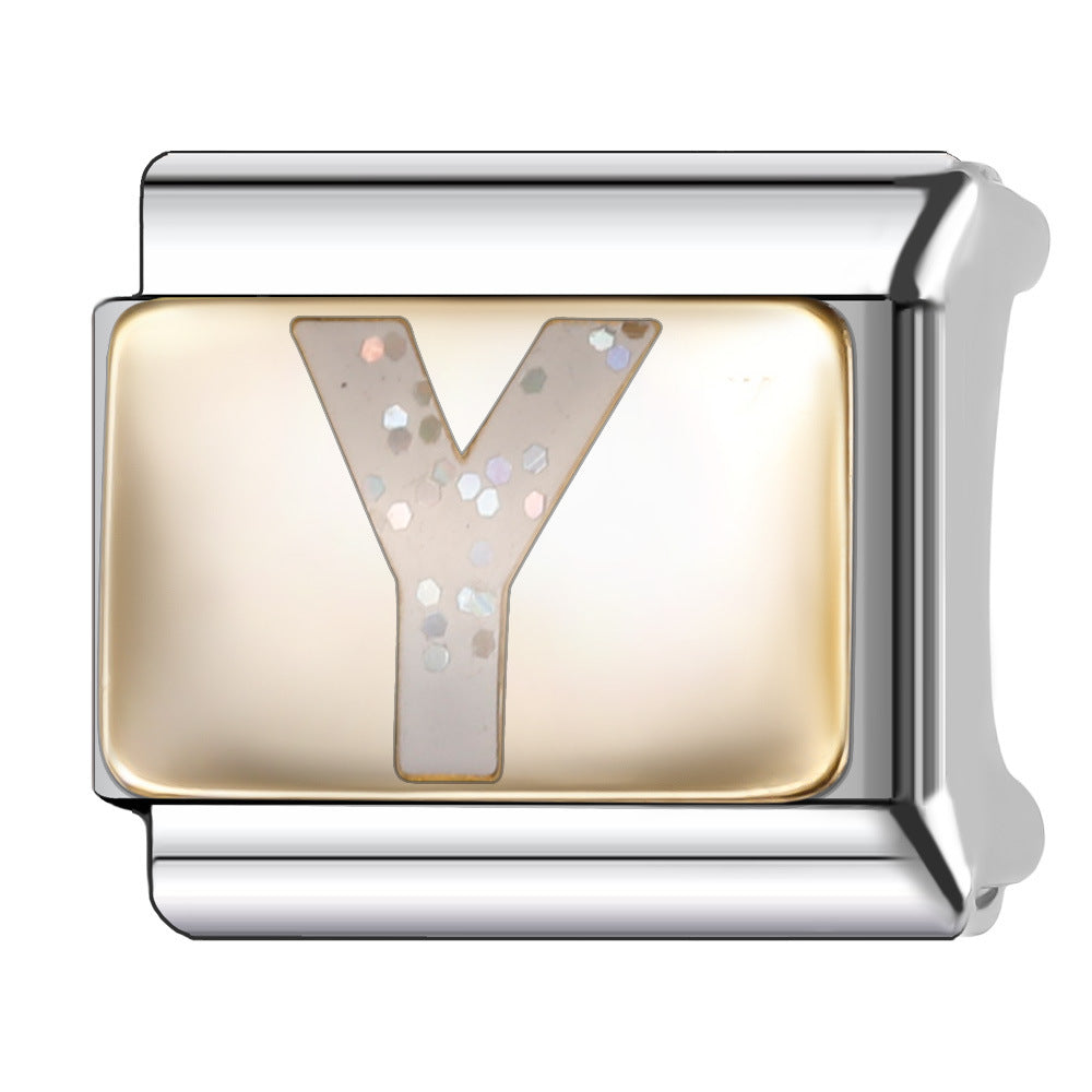 Wholesale Italian Module 9mm Oil-Dropping Gorgeous Letter Bracelet