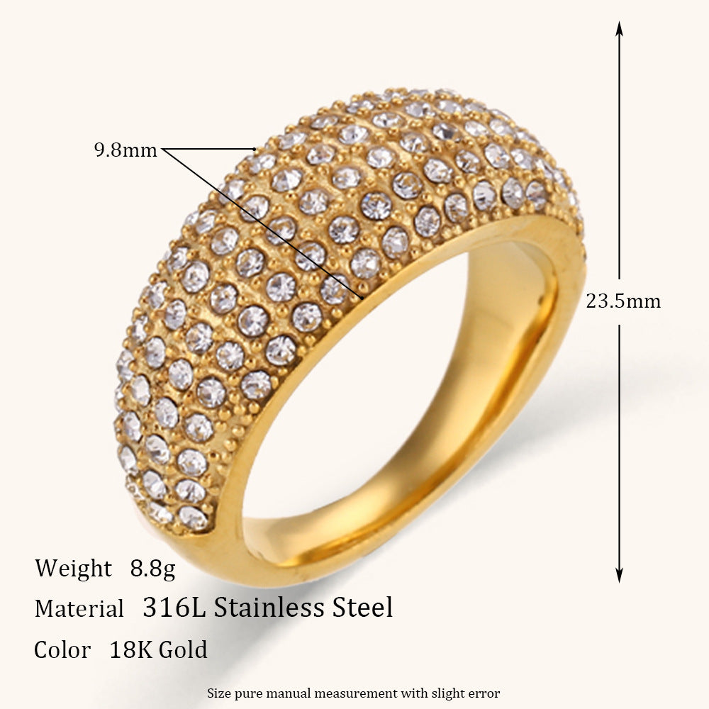 Wholesale Ring Jewelry Jewelry Stainless Steel Rings Gold Plated Zirconium Ring Gold Plated Rings ACC-RS-DingRan004