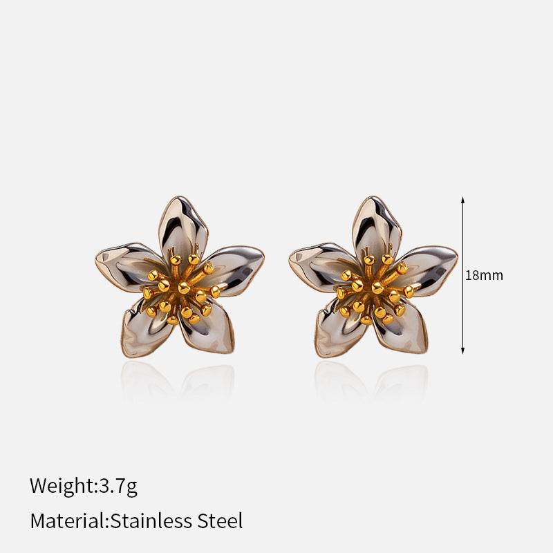 Wholesale  Luxury Geometric Shape Stainless Steel Earrings