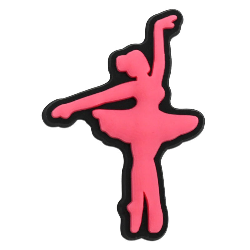 Wholesale  Random 100pcs Ballet Series PVC Soft Rubber Shoe Buckle Decoration