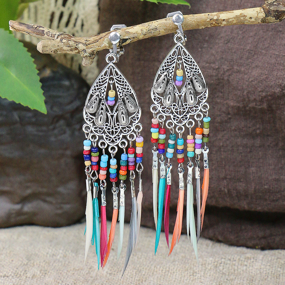 Wholesale Bohemian Geometric Hollow Earrings Retro Ethnic Ear Clip,  Stylish Everyday Jewelry