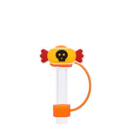 Wholesale Random 100pcs Halloween 10MM PVC Straw Tube Cap ACC-SCR-YiQu002