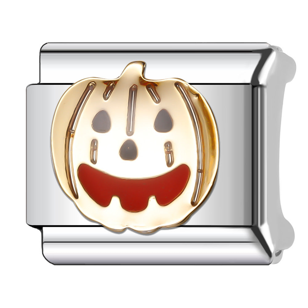 Wholesale Italian Charm Bracelet 9mm DIY Splicing Halloween Series Stainless Steel Composable Bracelet