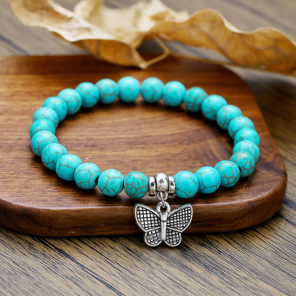 Wholesale Bohemian Turquoise Bracelet with Shell &  Sea Life Pendants - Handmade Jewelry Accessory for Resale
