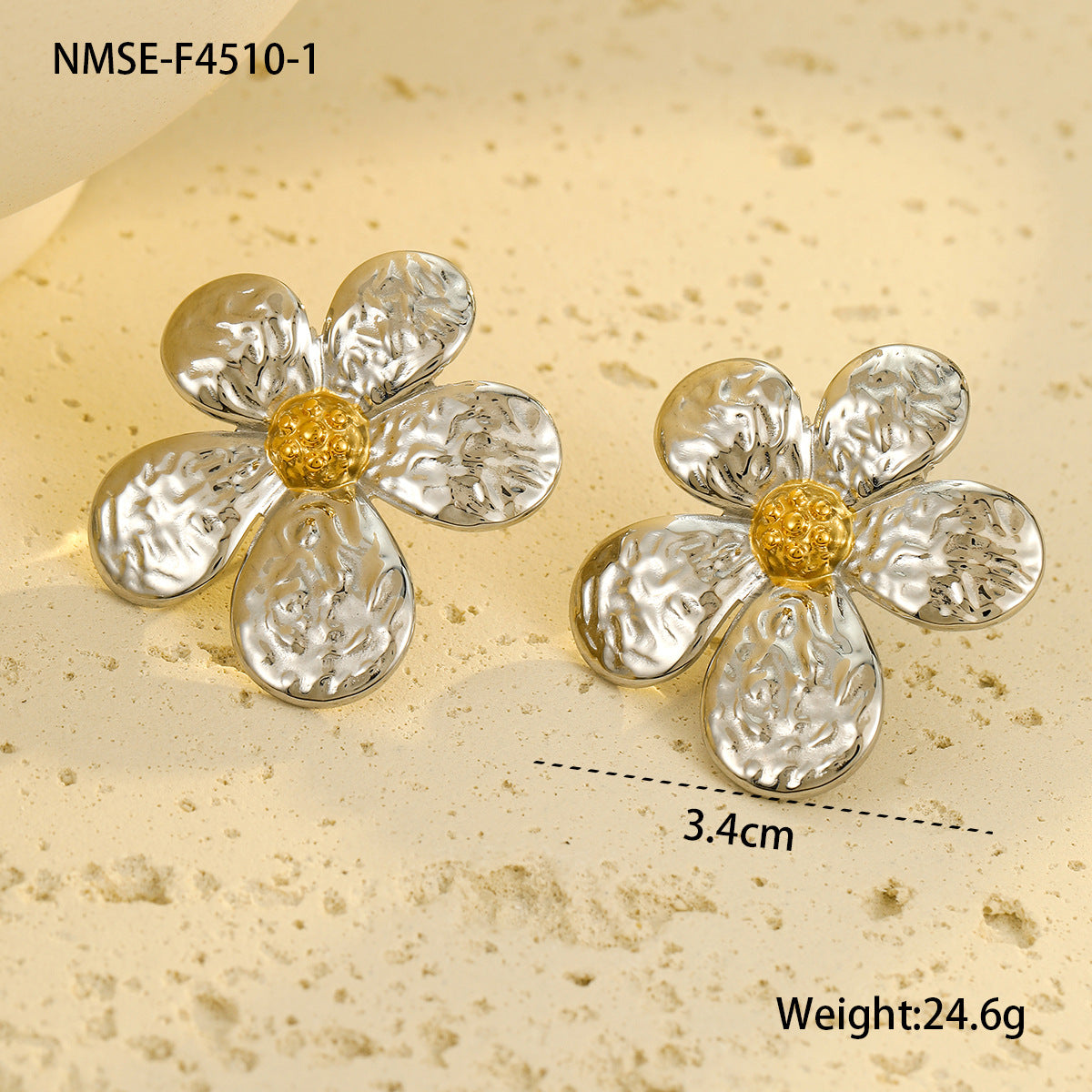 Wholesale stainless steel  color matching flower earrings five-petal flower earrings