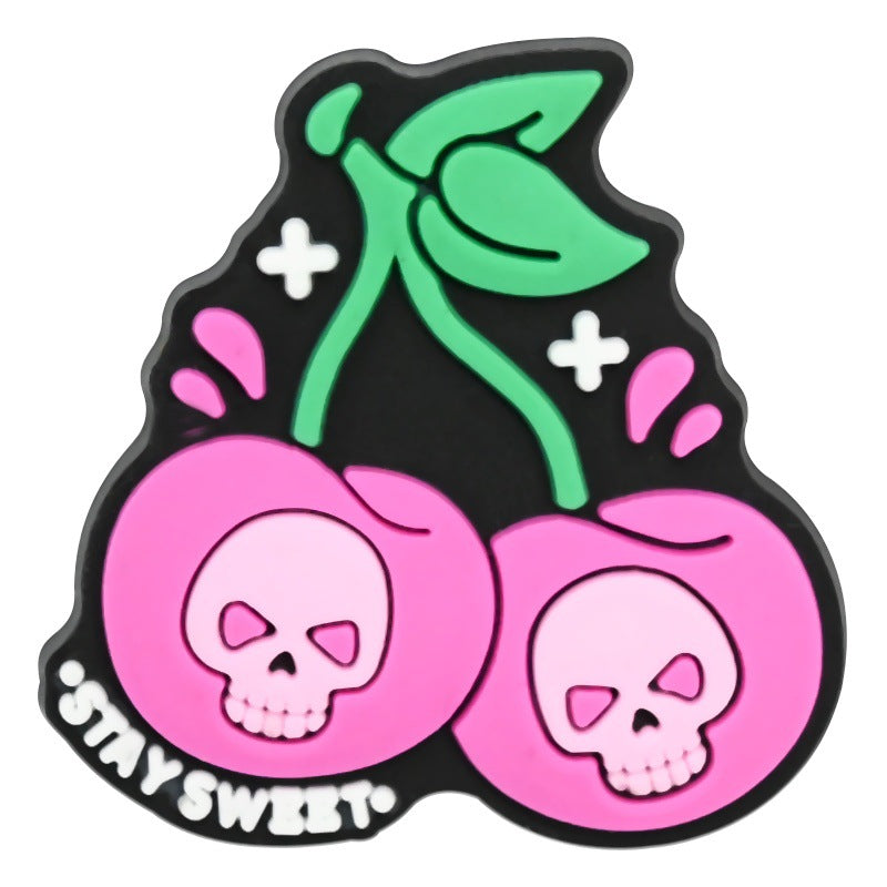 Wholesale random 100pcs Cross-border cartoon  trendy shoes and accessories PVC soft rubber detachable perforated shoes shoe flowers shoe buckles decorative buckles in stock