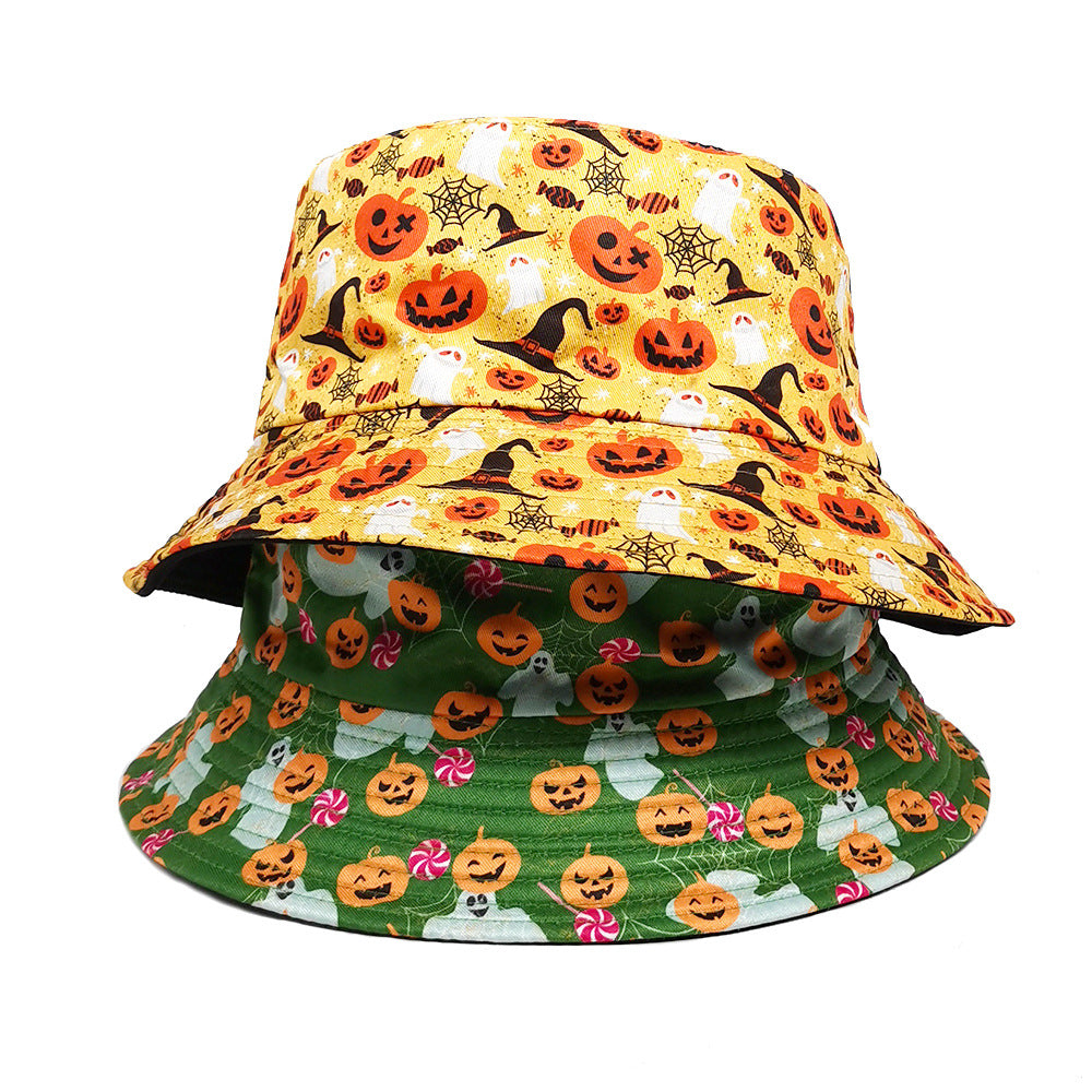 Wholesale Cartoon  Pumpkin Double sided Bucket Hat