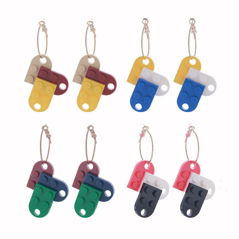 Wholesale  Creative Splicing Geometric Earrings