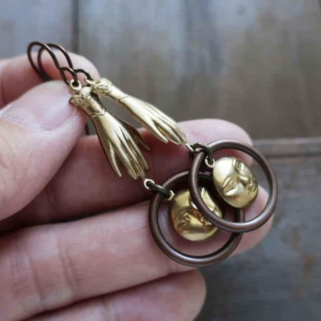 Wholesale Vintage Palm Pendant Bohemian Earrings ACC-ES-MingC002