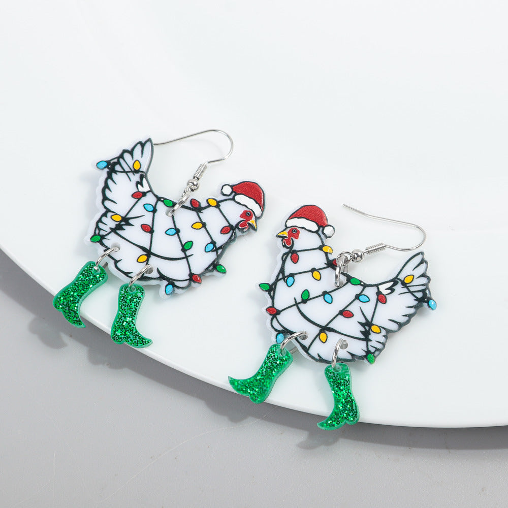 Wholesale Acrylic Cat Earrings Funny Design Party Jewelry Accessory Gift