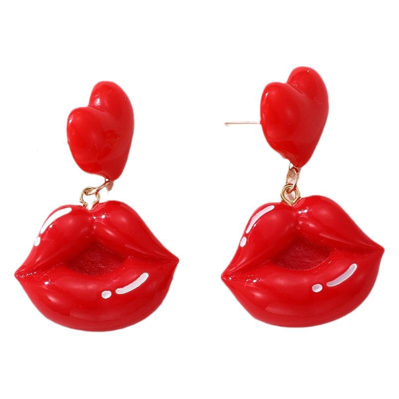 Wholesale  Valentine's Day  Earrings Lips Red Earrings  Jewelry
