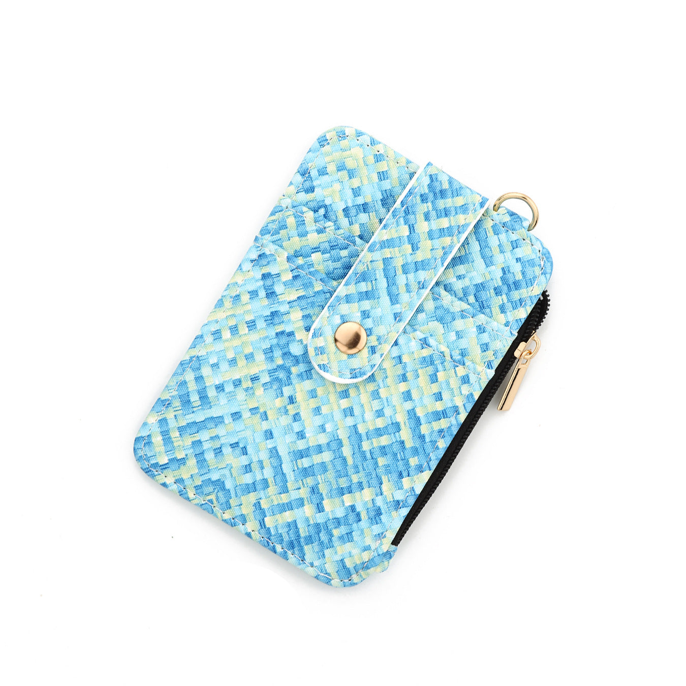 Wholesale Silicone DIY Woven Pattern Folding Card Bag Wristlet Keychain
