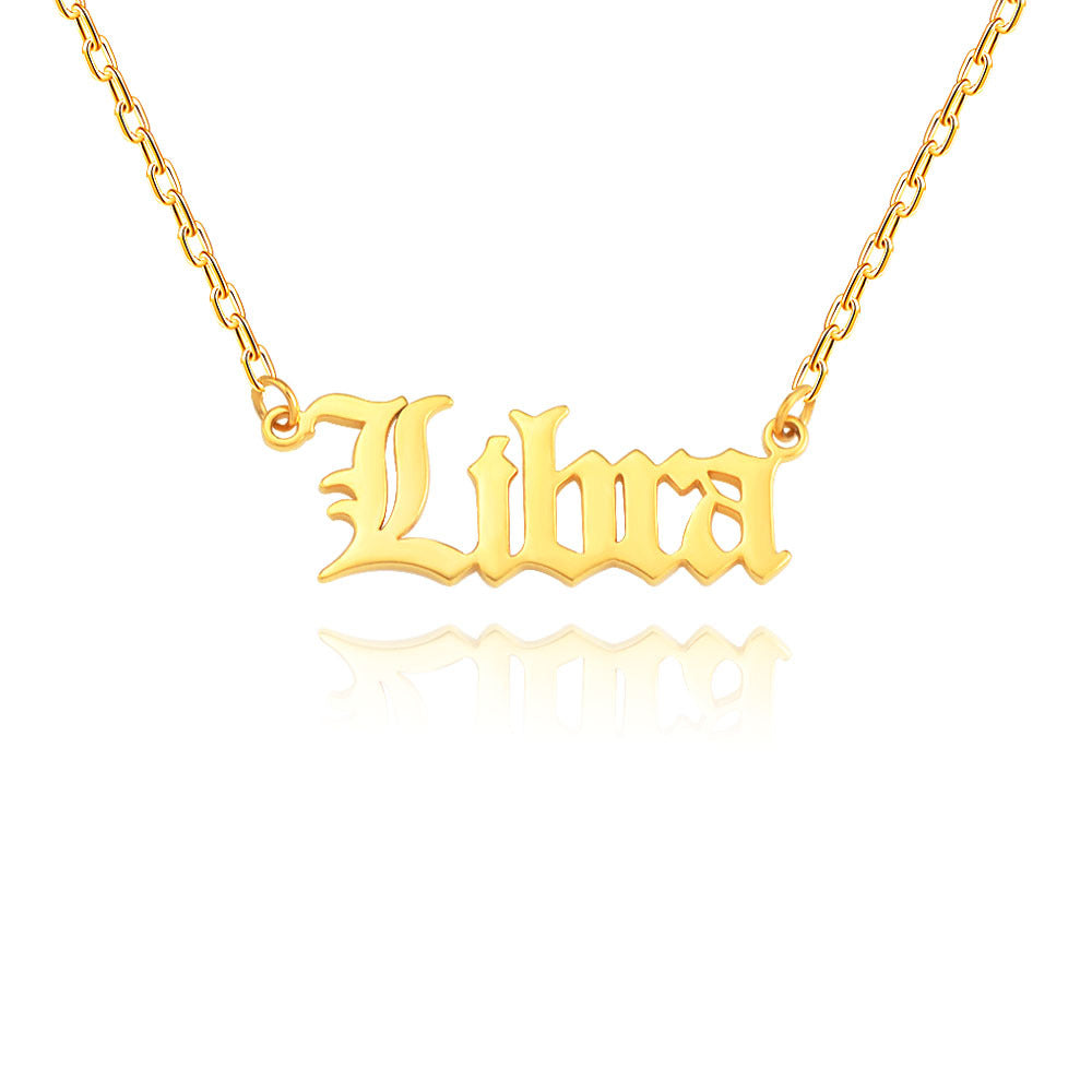 Wholesale Stainless Steel 12 Zodiac Letter Necklace ACC-NE-MiYi004