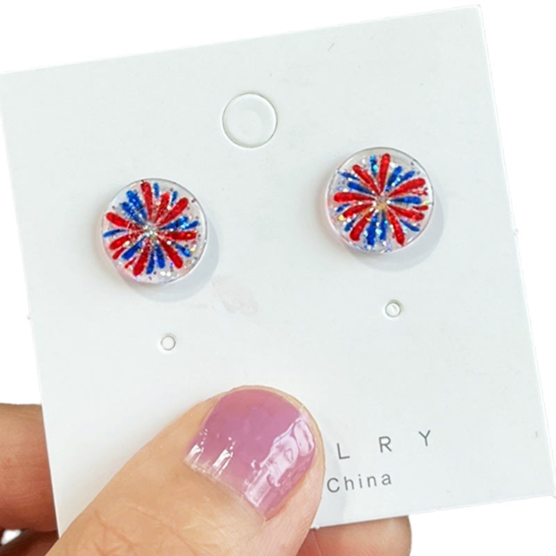 Wholesale Independence Day Small Exquisite Shiny Bright Earrings