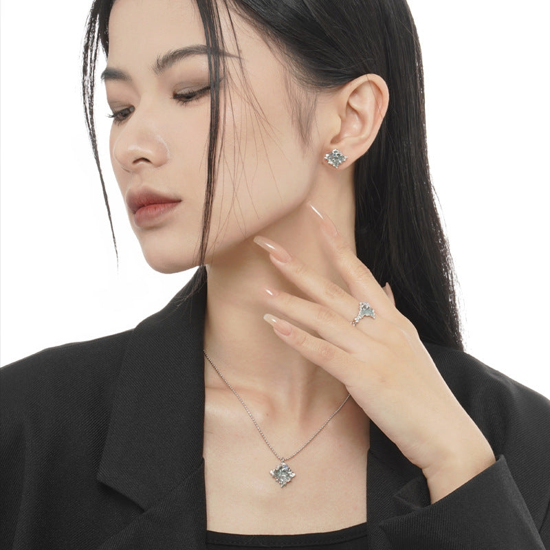 Wholesale Textured Color Diamond S925 Sterling Silver Rings ACC-RS-YWE003