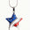 Wholesale American flag enamel red White blue heart-shaped Independence Day pendant necklace