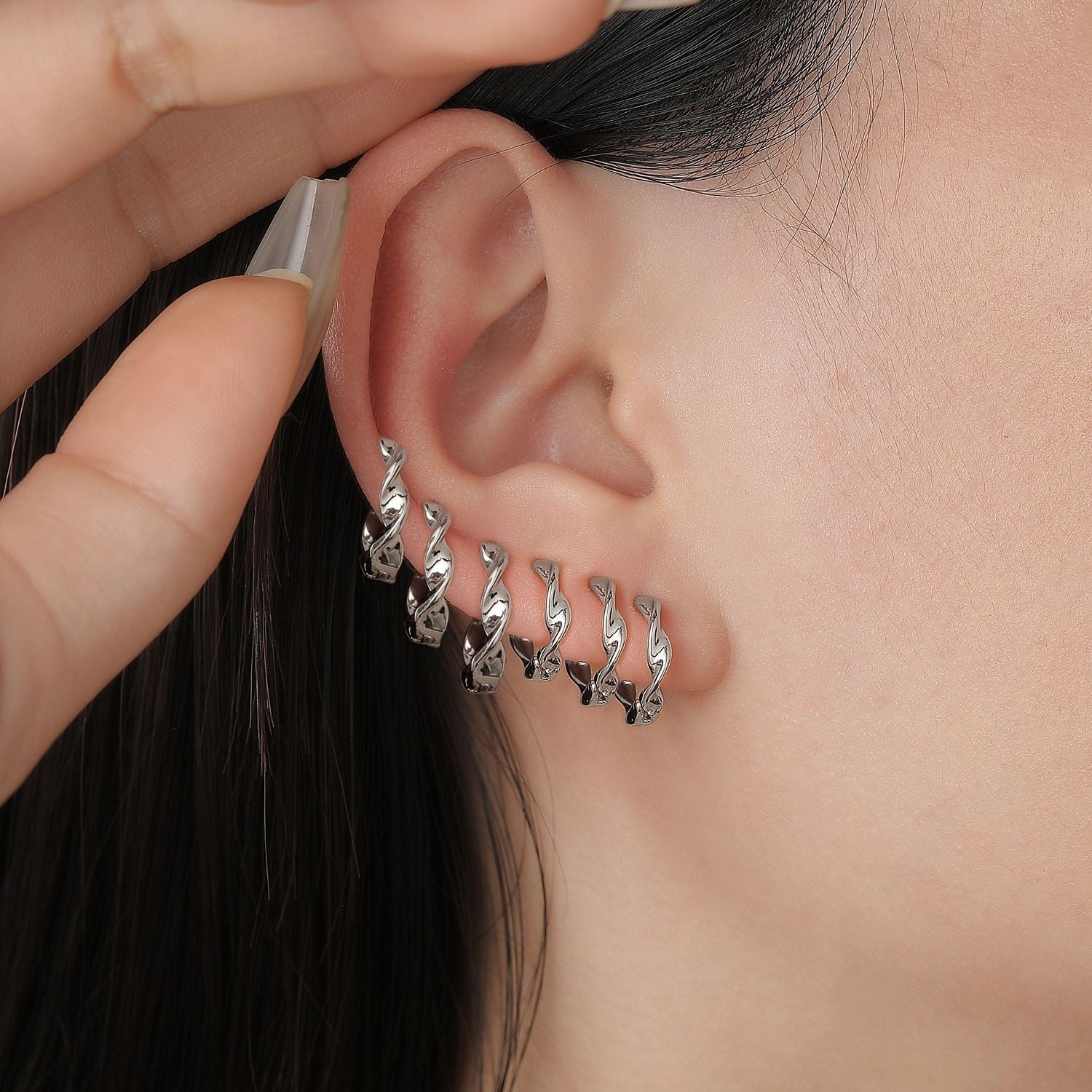 Wholesale Circular alloy punk earrings