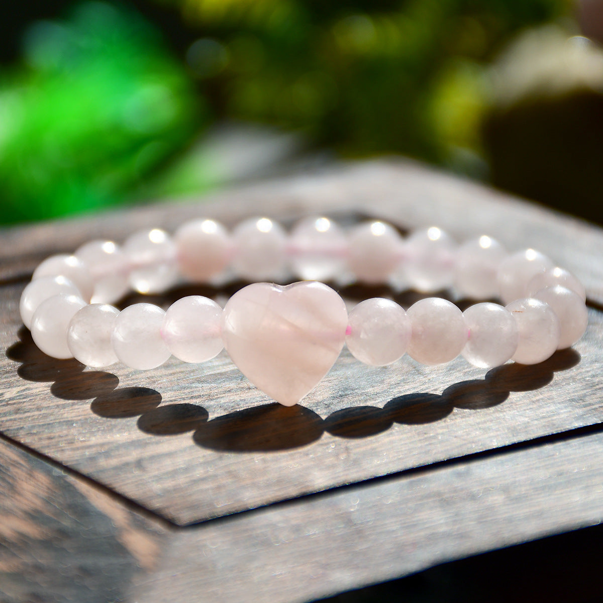 Wholesale Heart Shape Amethyst Beaded Bracelet Handmade Unisex Travel Gift Jewelry Accessory
