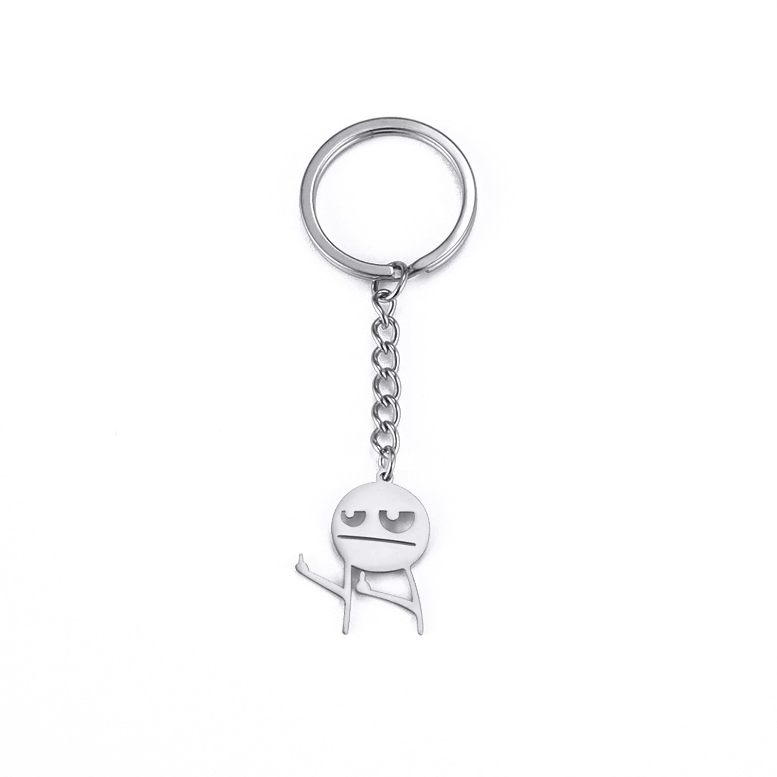 Wholesale stainless steel stick figure sticker pendant keychain