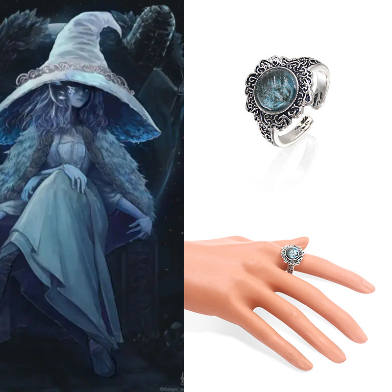 Wholesale Dark Moon Ring Retro Open Style Metal Electroplated Fashion Jewelry Accessory Gift