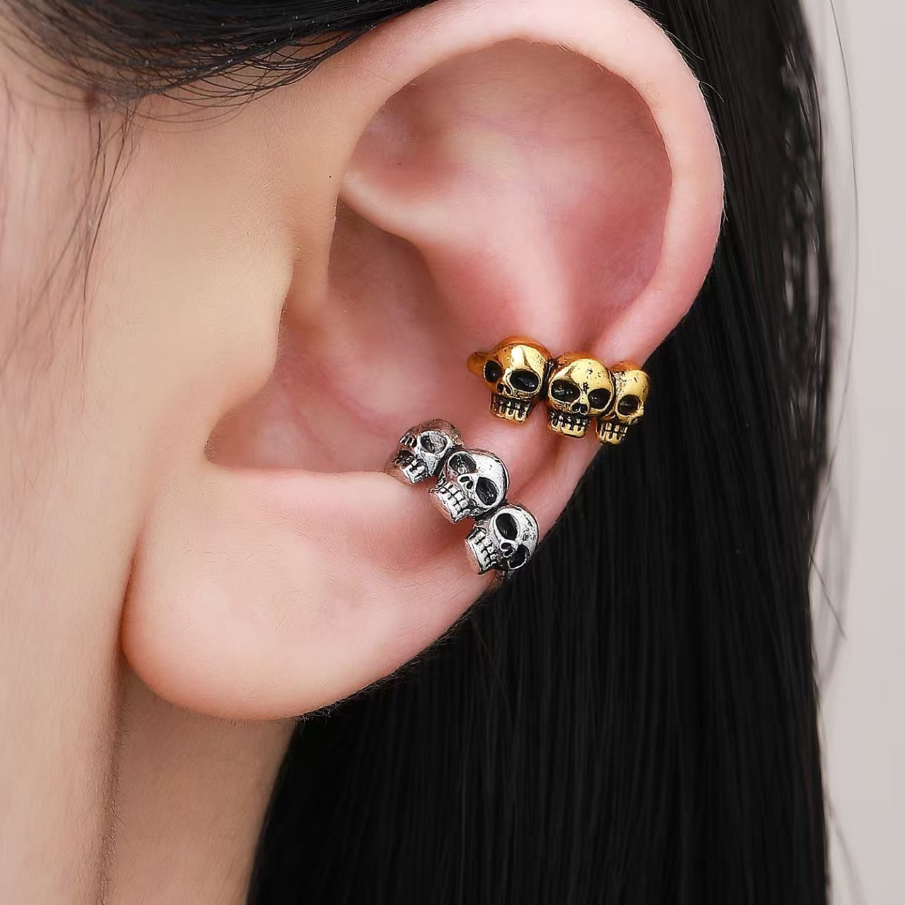 Wholesale Alloy Electroplated  Skull Earrings Women' s Fashion Accessory