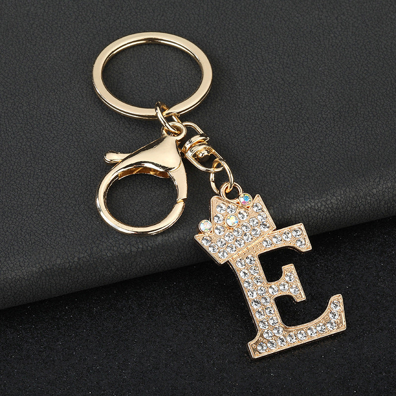 Wholesale  English letters encrusted diamond keychain
