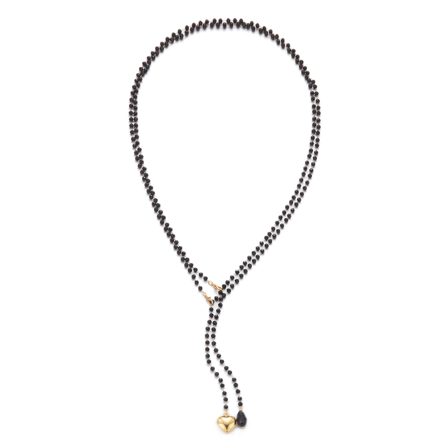 Wholesale Retro Chic Colorful Rhinestone Heart Pendant Layering Long Necklace Alloy Jewelry Boutique Resale Gift