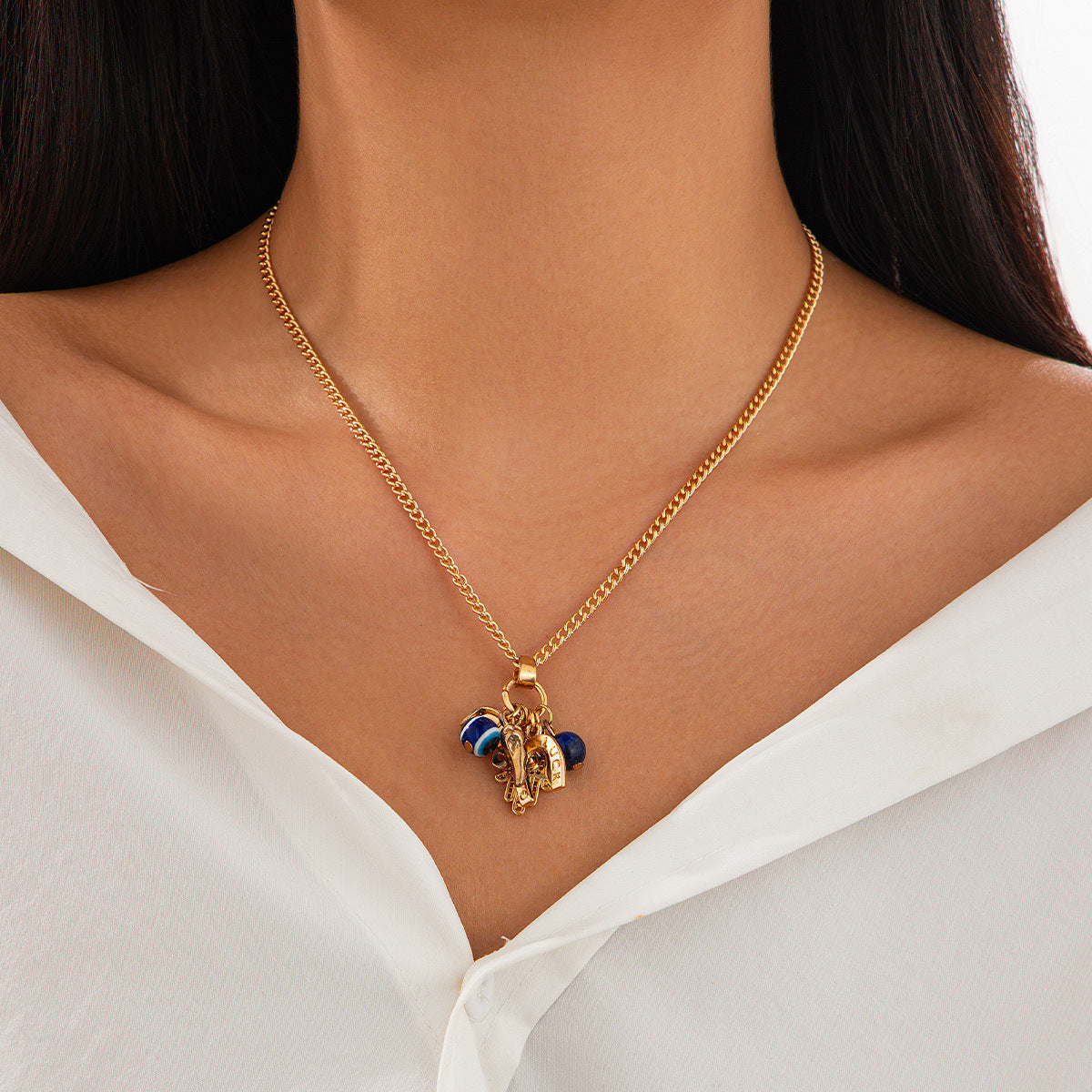 Wholesale ocean wind ins wind conch small fish rice beads necklace