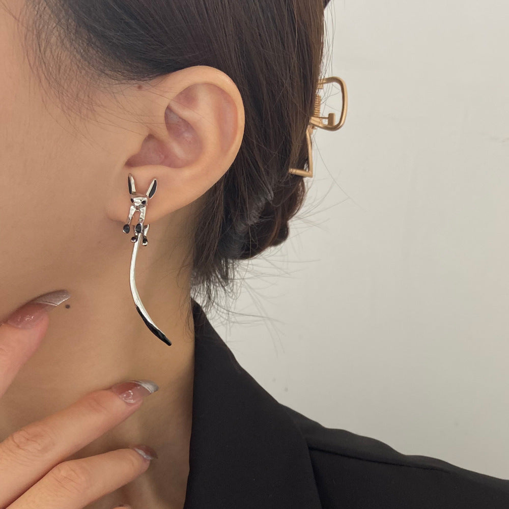 Wholesale Long Tail Fox Earrings Cold Style Creative Animal Ear Studs Boutique Resale Fashion Accessory