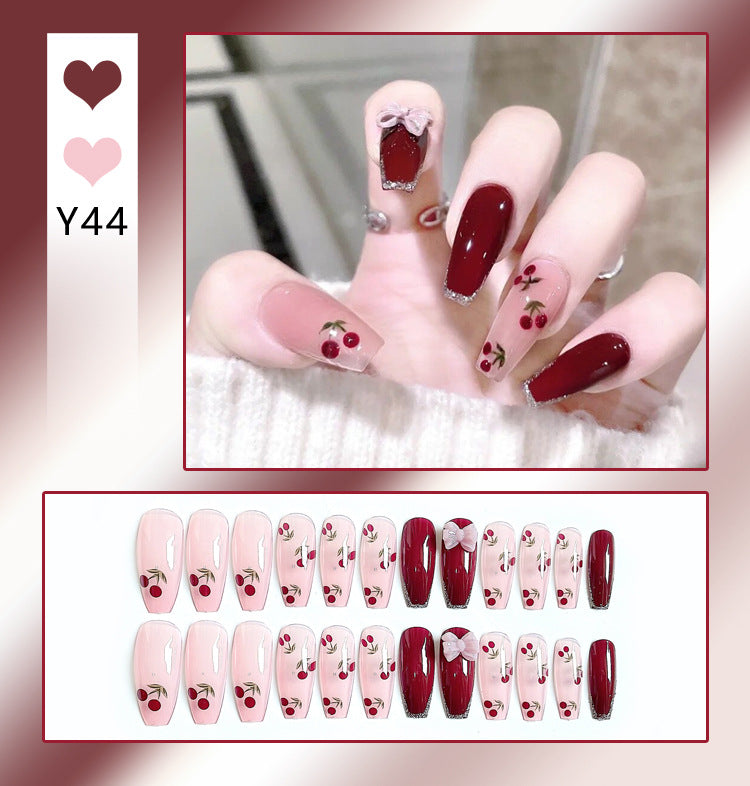 Wholesale 24 Pieces/box Diamond Butterfly Glitter Nail Art Press-on Nails Kits Nail Stickers ACC-NS-DiNa002