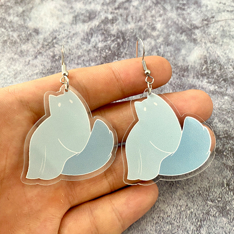 Wholesale   Exaggerated Ghost Cat Acrylic Earrings