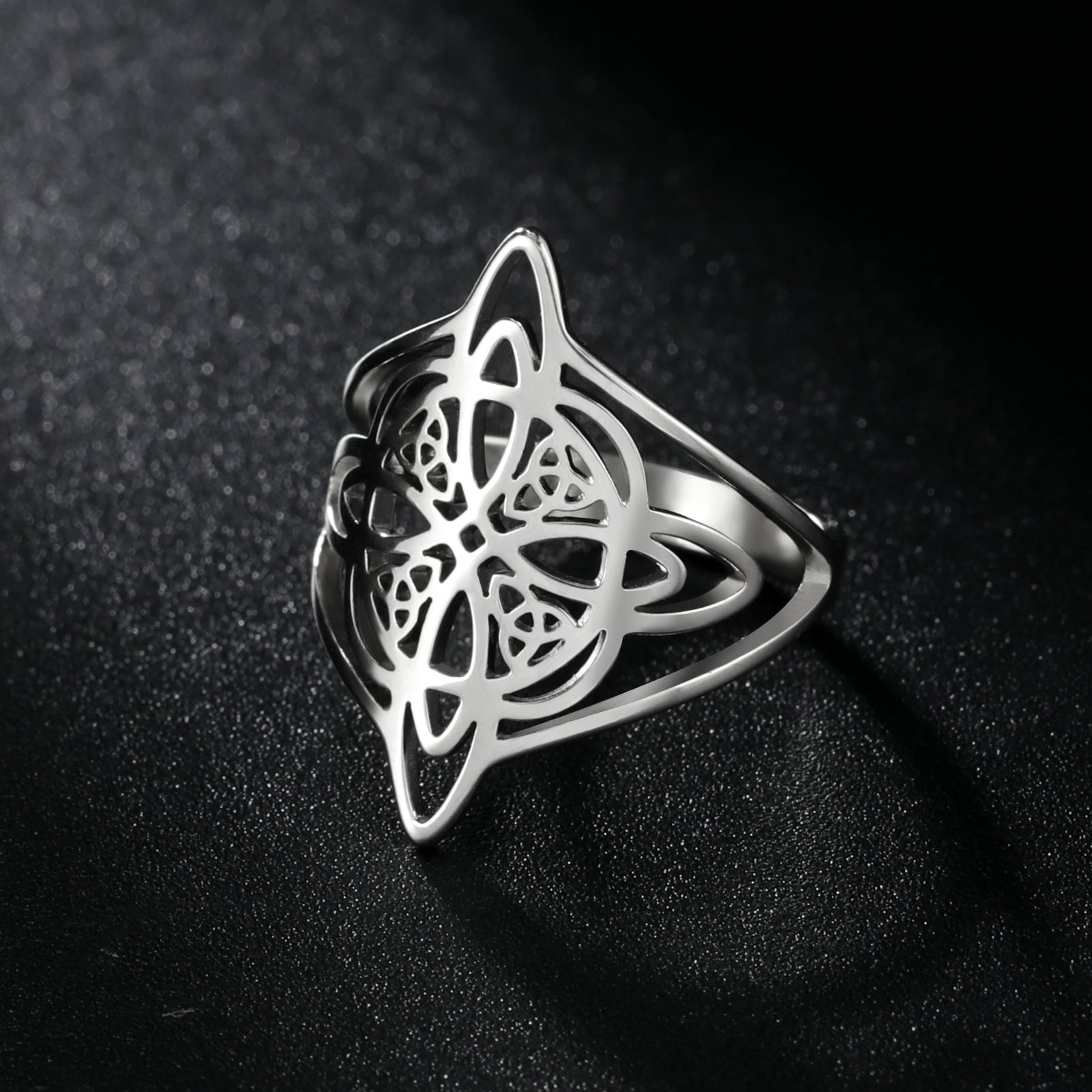 Wholesale Double Layer Celtic Knot Stainless Steel Ring Jewelry Accessory